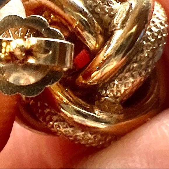 14k yellow imported from Italy knot earrings - Picture 4 of 4